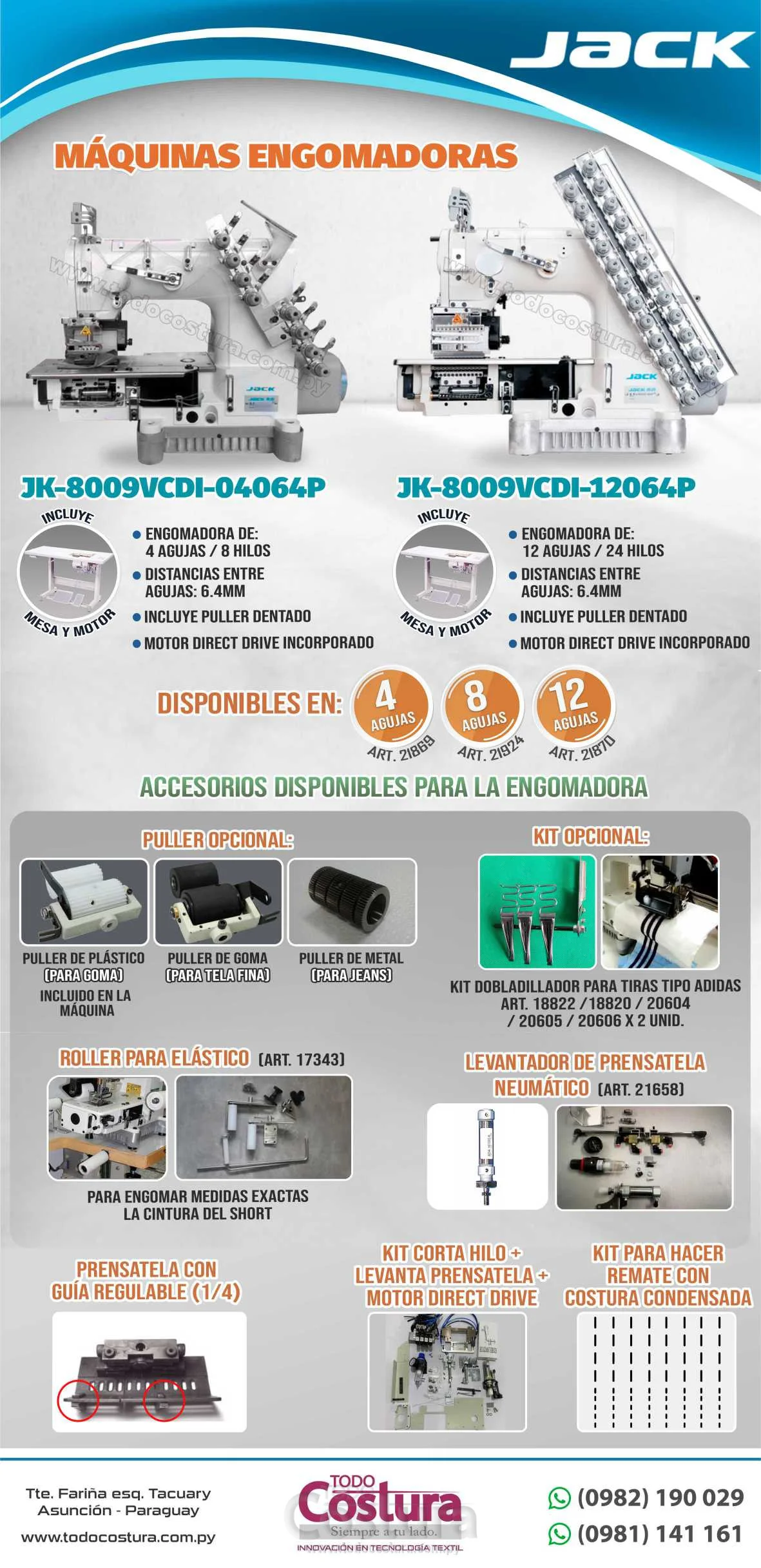 ENGOMADORA (8 AGUJAS) JACK JK-8009VCDI-08064P